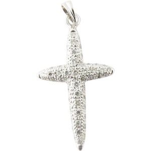 Vintage 18 Karat White Gold Diamond Cross Pendant #3672